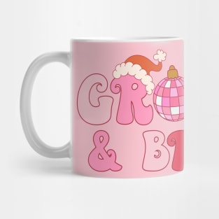 Groovy and bright pink Christmas Retro disco ball Mug